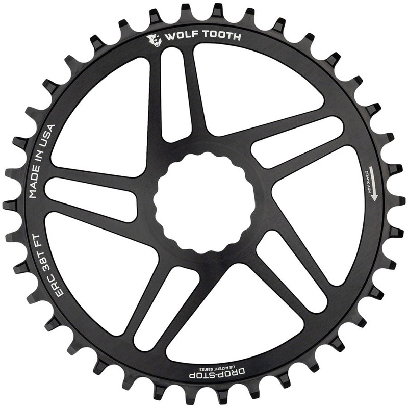 Wolf Tooth Direct Mount Chainring – 38t RaceFace CINCH Direct Mount Drop-Stop B 10/11/12-Speed Eagle Flattop Compatible BLK