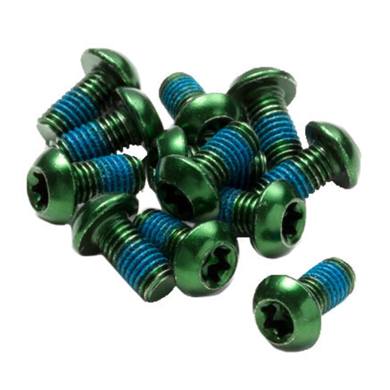 Reverse Disc Rotor Bolts M5x10 12/Pack – Green