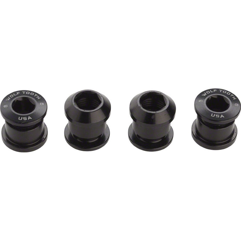 Wolf Tooth 1x Chainring Bolt Set – 6mm Dual Hex Fittings Set/4 Black