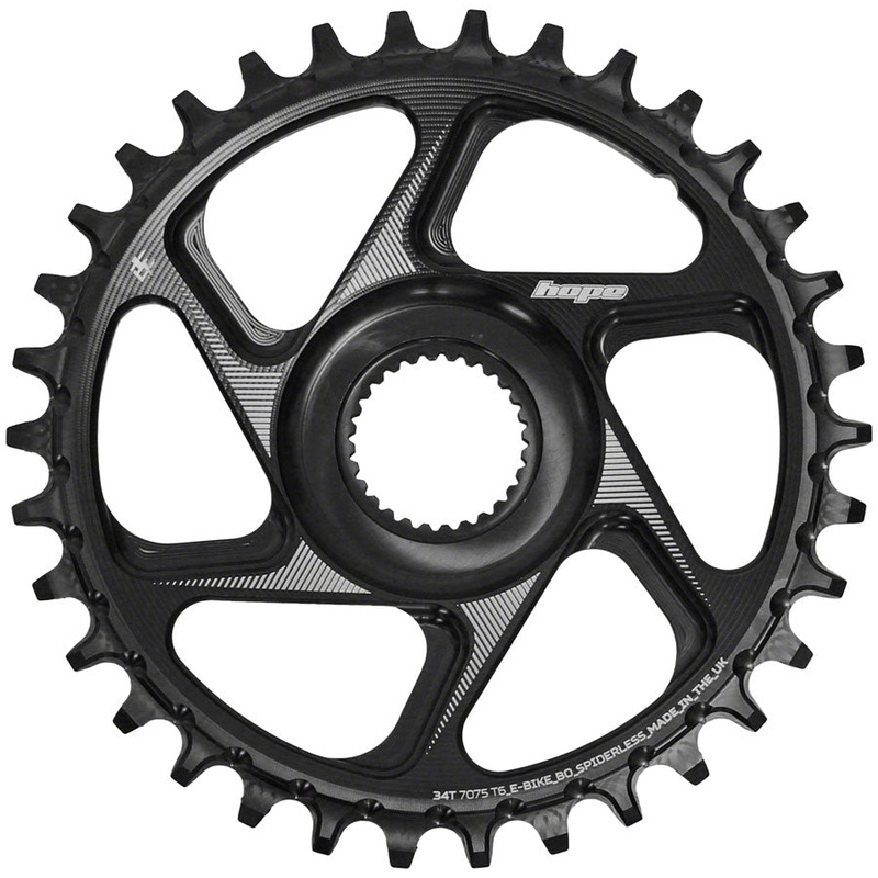Hope Spiderless Chainring –  34T R22  Ebike  Bosch  Black