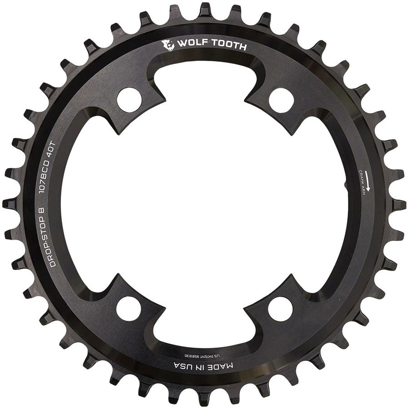 Wolf Tooth 107 BCD Chainring – 42t Compatible SRAM 107 BCD Drop-Stop B 4-Bolt BLK