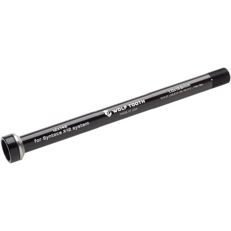 Wolf Tooth Rear Thru Axle – M12 1.0 x 159mm for X12 x 142mm Black