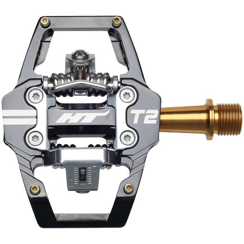 HT Components T2T Pedals – Dual Sided Clipless Platform Aluminum 9/16 BLK