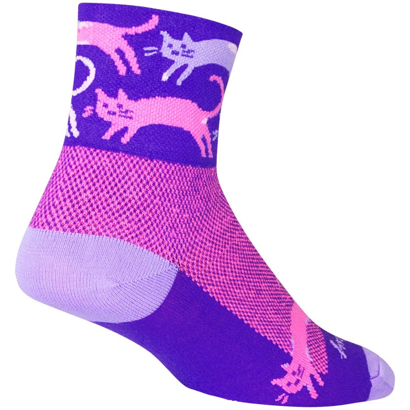 SockGuy Classic Pounce Socks – 3 Purple Small/Medium