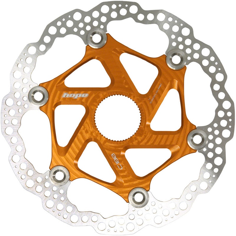 Hope MTB Floating Centre-Lock Disc Brake Rotor – 180mm Center-Lock Orange