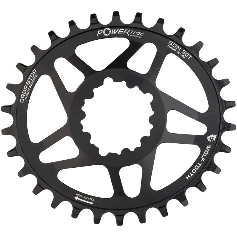 Wolf Tooth Elliptical Direct Mount Chainring – 30t SRAM 3-Bolt Direct Mount Drop-Stop A For SRAM Cranksets 6mm Offset BLK