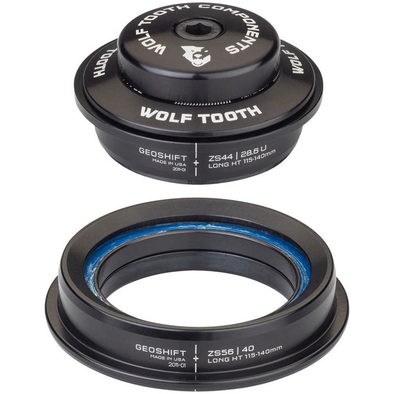 Wolf Tooth GeoShift Performance Angle Headset – 1 Deg Long ZS44/ZS56 Black