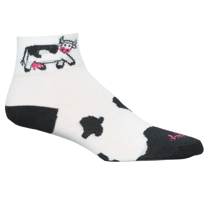 SockGuy Classic Cow Socks – 2 White Women’s Small/Medium