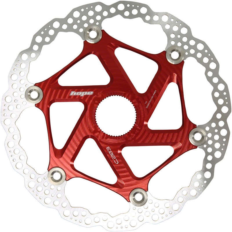 Hope MTB Floating Centre-Lock Disc Brake Rotor – 203mm Center-Lock Red