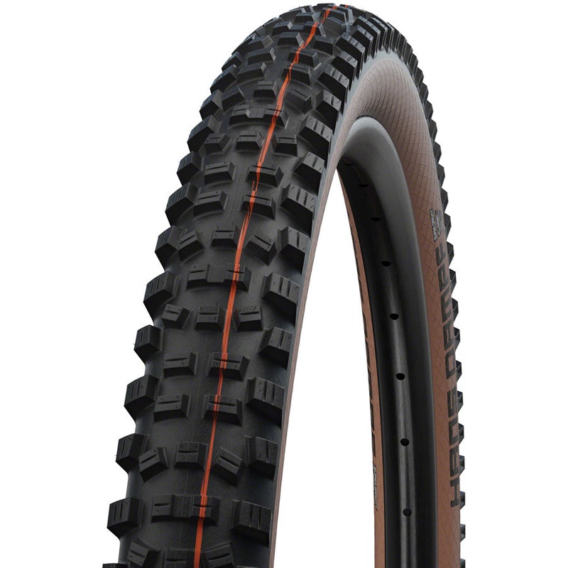Schwalbe Hans Dampf Tire – 27.5 x 2.6 Tubeless Folding BLK/Bronze Evolution Line Super Trail Addix Soft