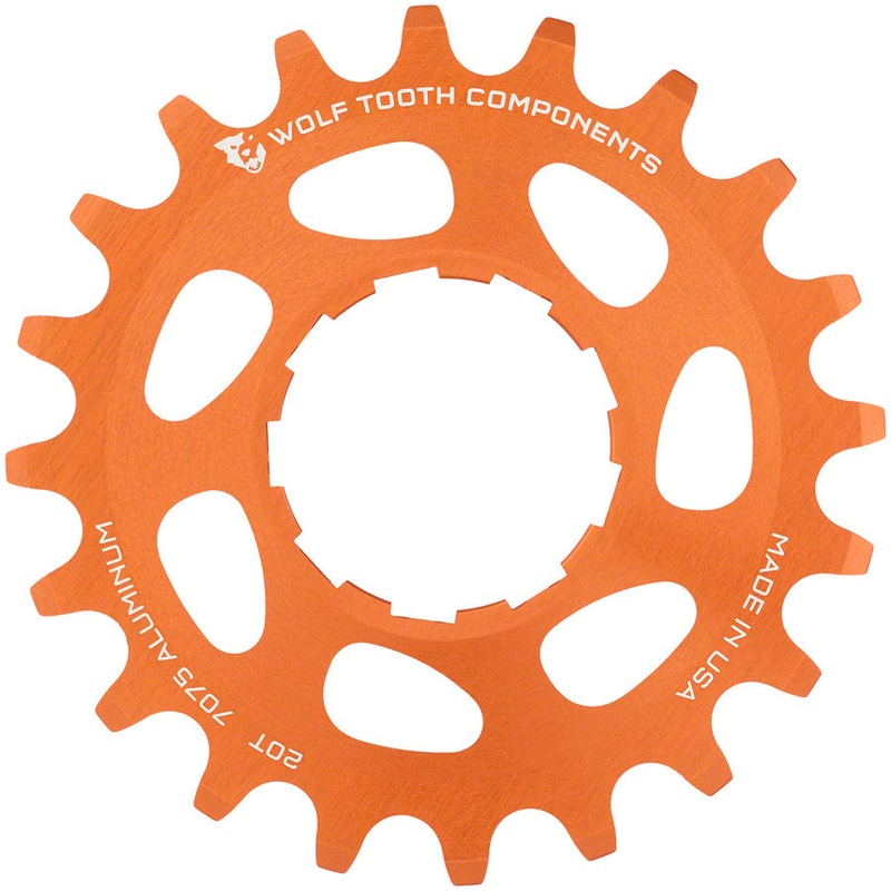 Wolf Tooth Single Speed Aluminum Cog – 20t Compatible 3/32 Chains Orange