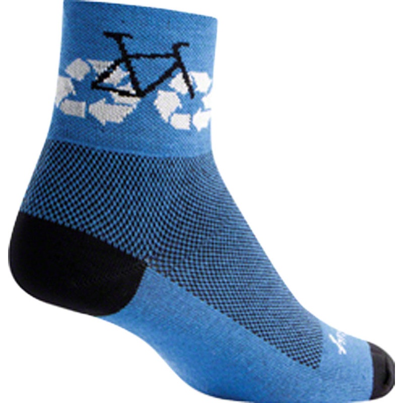 SockGuy Classic Recycle Socks – 3 Blue Large/X-Large