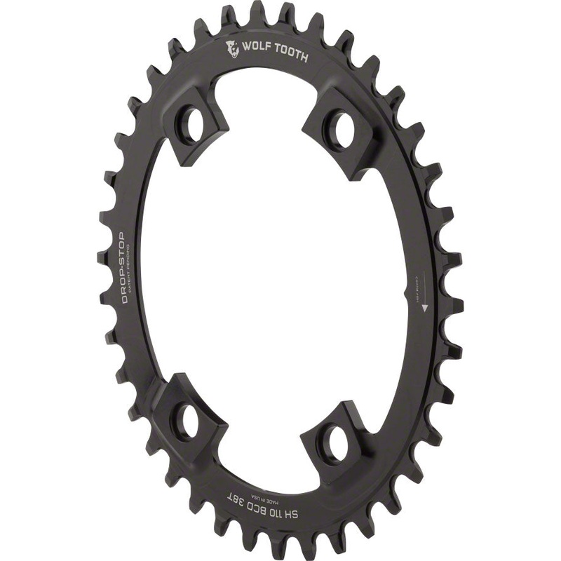 Wolf Tooth Elliptical Shimano 110 Asymmetric BCD Chainring – 40t 110 Asymmetric BCD 4-Bolt Drop-Stop B For Shimano Cranks BLK