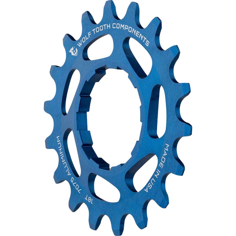Wolf Tooth Single Speed Aluminum Cog – 18t Compatible with 3/32 Chains Blue