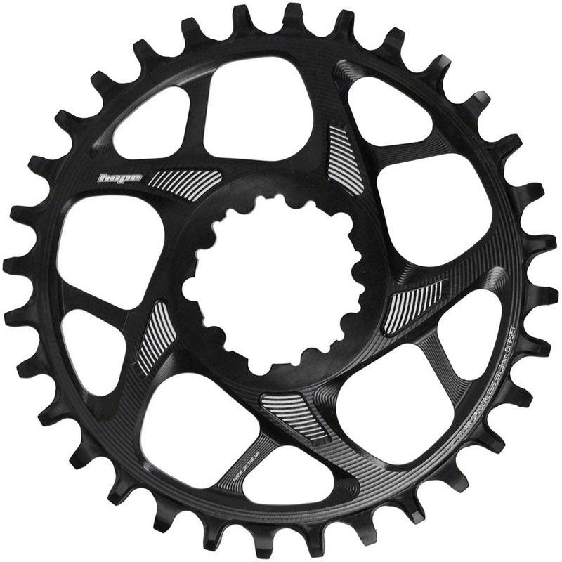 Hope Spiderless Retainer Chainring – 34t SRAM Direct Mount 3mm Offset R22 BLK