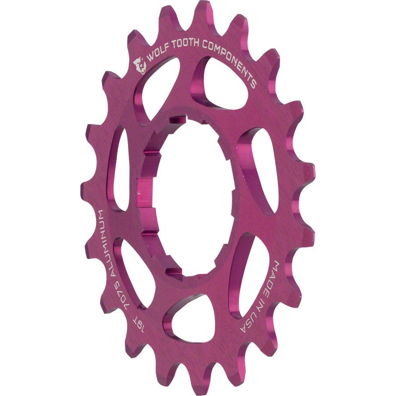 Wolf Tooth Single Speed Aluminum Cog – 19t Compatible 3/32 Chains Purple