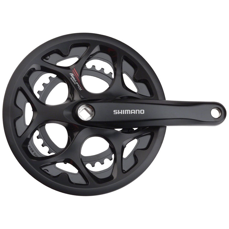 Shimano Tourney FC-A070 Crankset – 170mm 7/8-Speed 50/34t Riveted Square Taper JIS Spindle Interface BLK With Chainguard