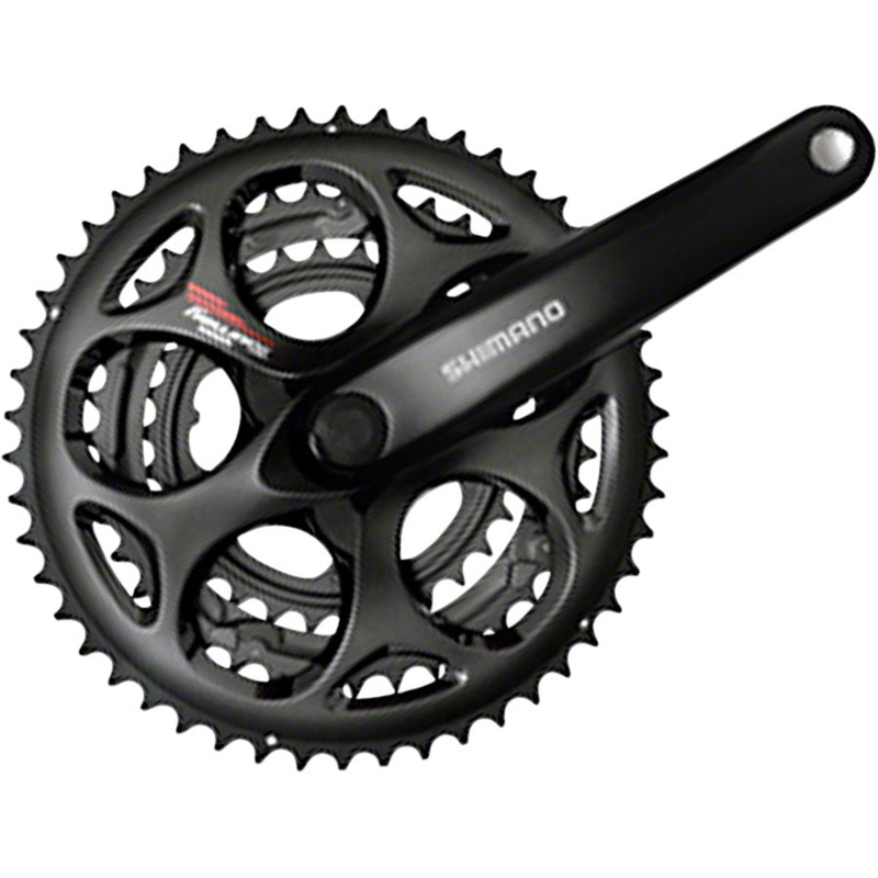 Shimano Tourney FC-A073 Crankset – 170mm 7/8-Speed 50/39/30t Riveted Square Taper JIS Spindle Interface BLK