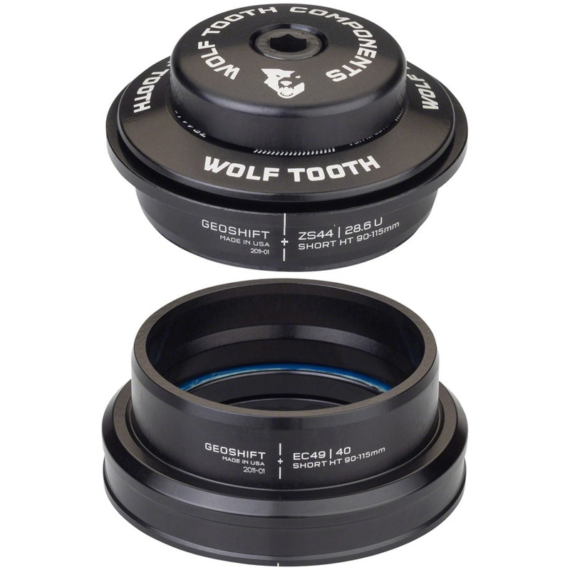 Wolf Tooth GeoShift Performance Angle Headset – 1 Deg Short ZS44/EC49 Black