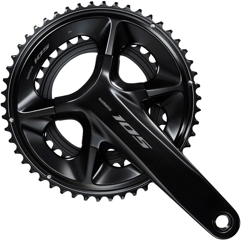 Shimano 105 FC-R7100 Crankset – 170mm 12-Speed 52/36t 110 Asymmetric BCD Hollowtech II Spindle Interface BLK