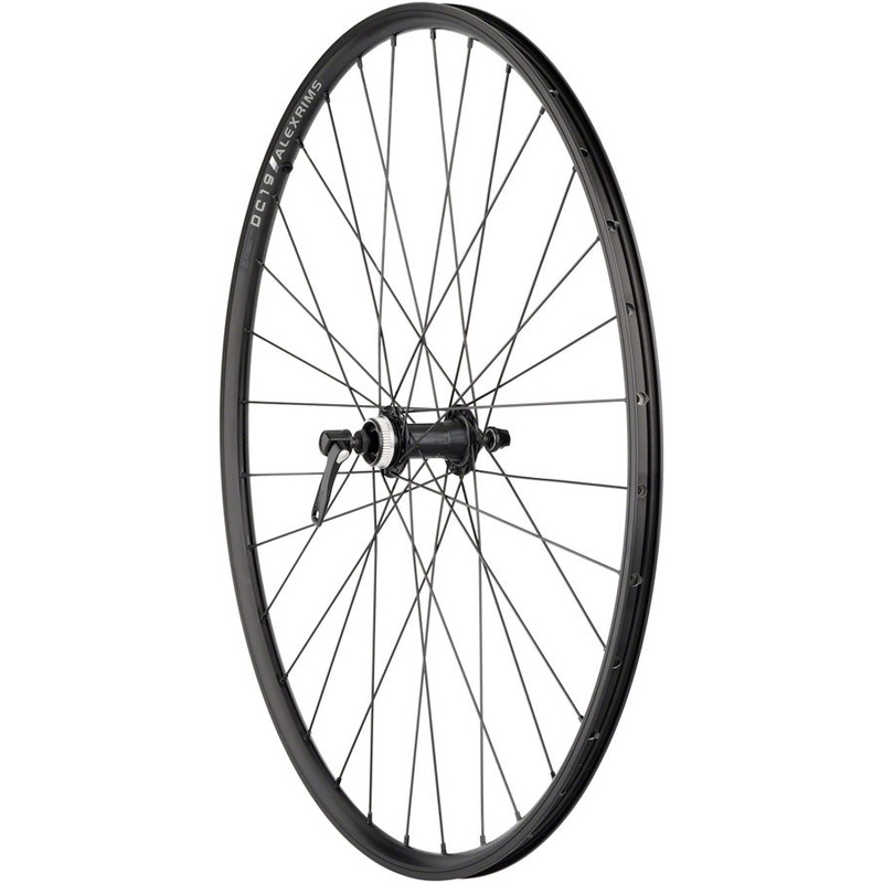 Quality Wheels Value Double Wall Series Rim+Disc Front Wheel – 700 QR x 100mm Center-Lock BLK Clincher 32H