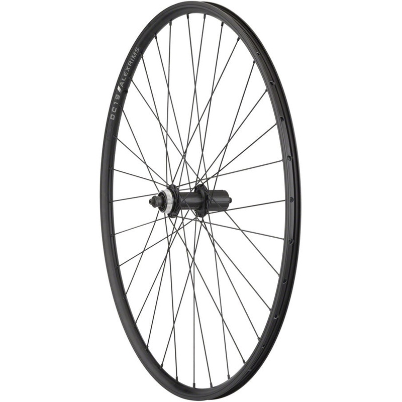 Quality Wheels Value Double Wall Series Rim+Disc Rear Wheel – 700 QR x135mm Center-Lock HG10 BLK Clincher 32H