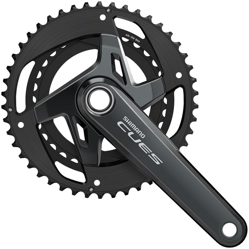 Shimano CUES FC-U8000-2 Crankset – 170mm 11-Speed 46/32t Asymmetric 96 BCD Hollowtech II BLK