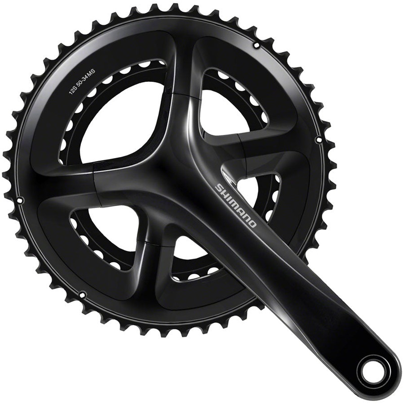 Shimano 105 FC-RS520 Crankset – 165mm 12-Speed 50/34t 110 Asymmetric BCD Hollowtech II Spindle Interface BLK