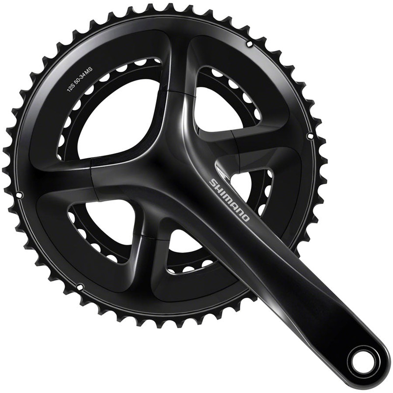 Shimano 105 FC-RS520 Crankset – 175mm 12-Speed 50/34t 110 Asymmetric BCD Hollowtech II Spindle Interface BLK