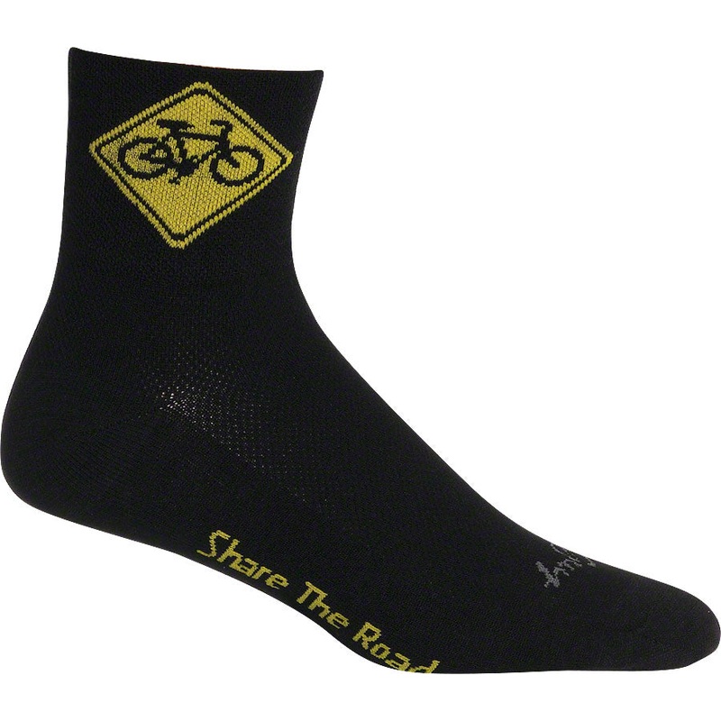 SockGuy Classic Share the Road Socks – 3 Black Small/Medium