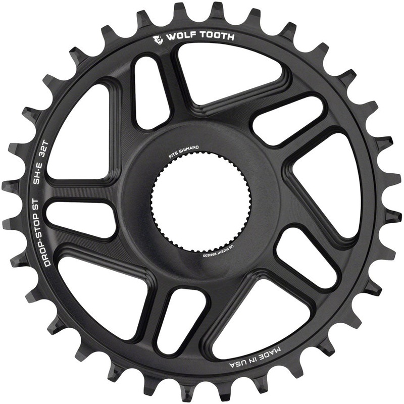 Wolf Tooth Shimano EP-8 Direct Mount Chainring – Drop-Stop ST 34T Black