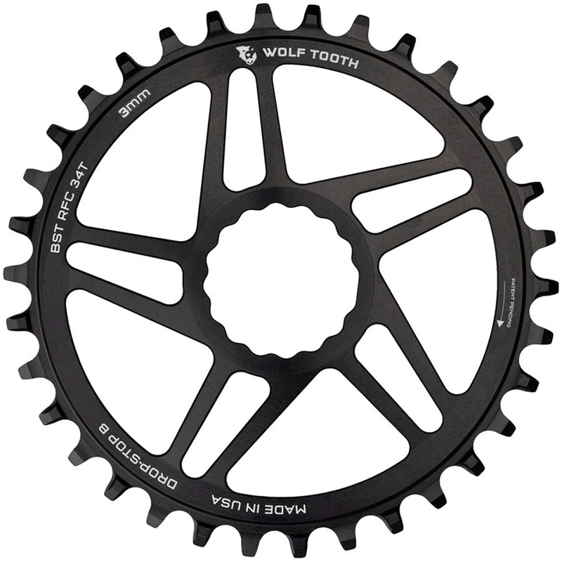Wolf Tooth Direct Mount Chainring – 34t RaceFace/Easton CINCH Direct Mount Drop-Stop B For Boost Cranks 3mm Offset BLK