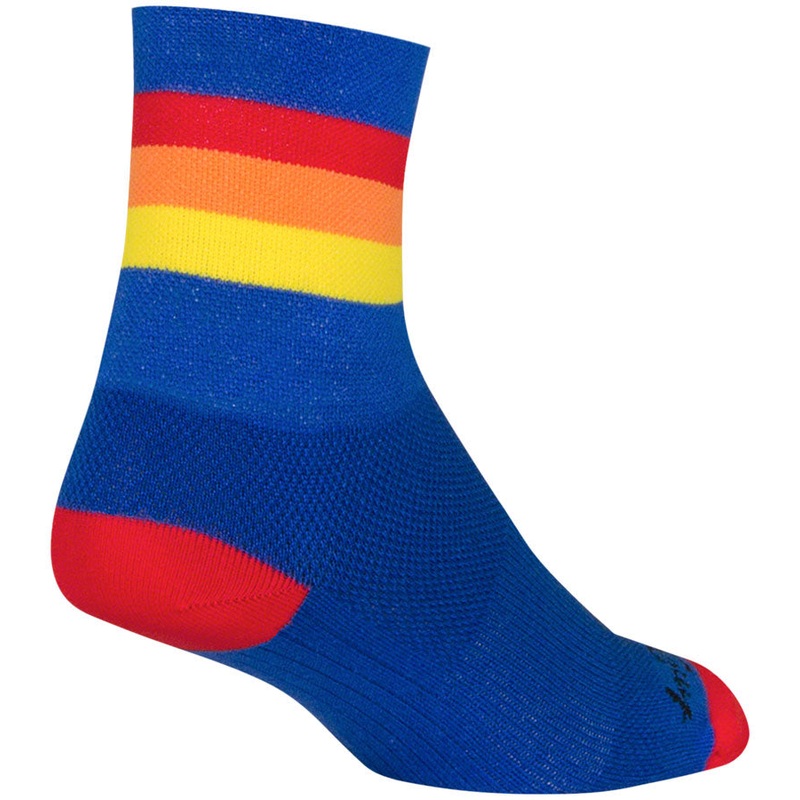 SockGuy Classic Vintage Socks – 4 Blue/Red/Orange/Yellow Large/X-Large