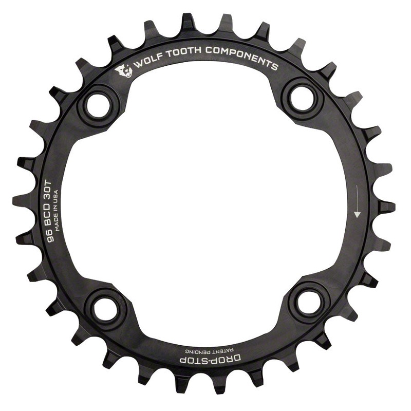 Wolf Tooth 96 Symmetrical BCD Chainring – 32t 96 BCD 4-Bolt Drop-Stop A For Shimano Cranks BLK