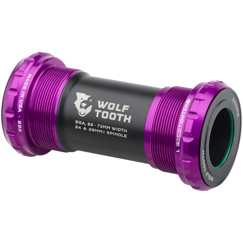 Wolf Tooth Bottom Bracket – English BSA 68/73mm For 24mm Spindle Ultraviolet Purple