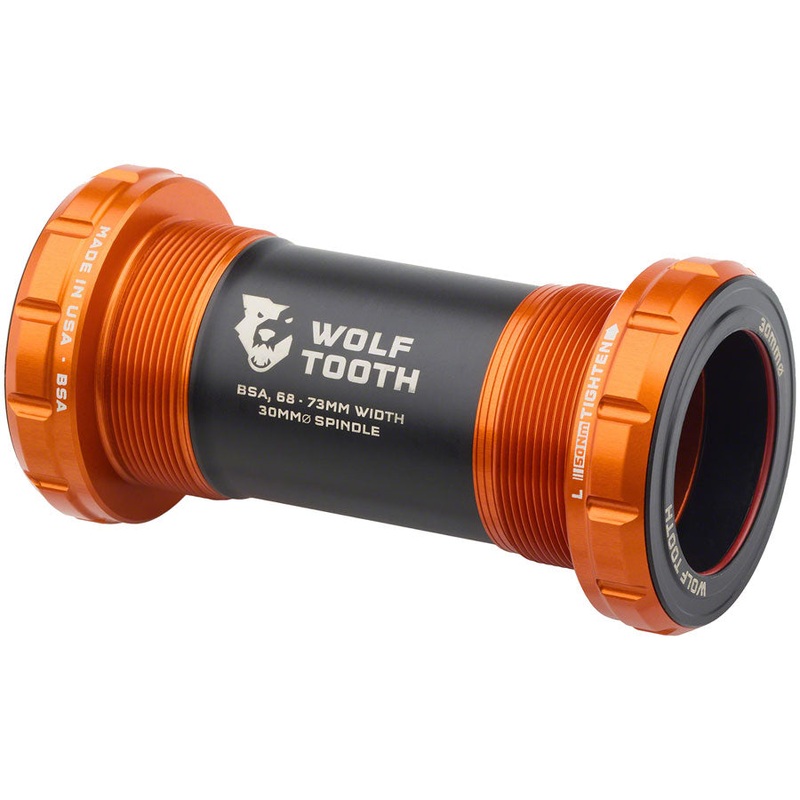 Wolf Tooth Bottom Bracket – English (BSA) 68/73mm For 30mm Spindle Orange
