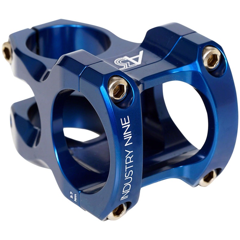 Industry Nine A318 Stem – 50mm 31.8mm Clamp +/-4.4 1 1/8 Aluminum Blue