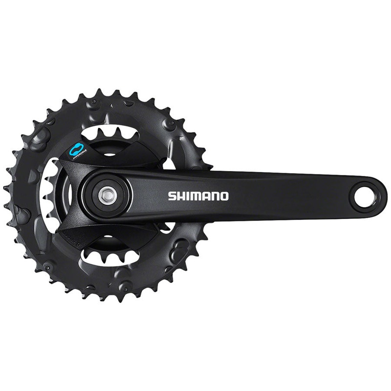 Shimano FC-M315-B2 Crankset – 170mm 7/8-Speed Riveted JIS Square Taper Spindle Interface 48.8mm Chainline BLK