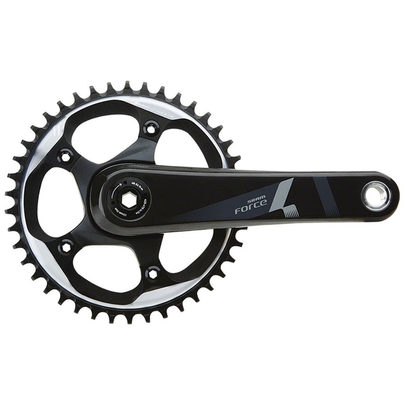 SRAM Force 1 Crankset – 172.5mm 10/11-Speed 42t 110 BCD GXP Spindle Interface BLK