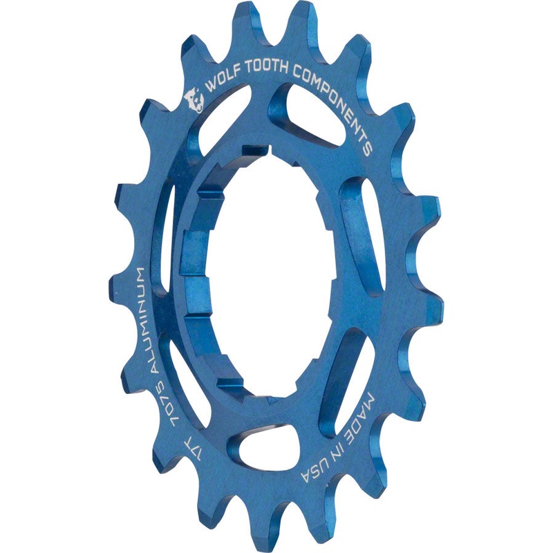 Wolf Tooth Single Speed Aluminum Cog – 17t Compatible with 3/32 Chains Blue