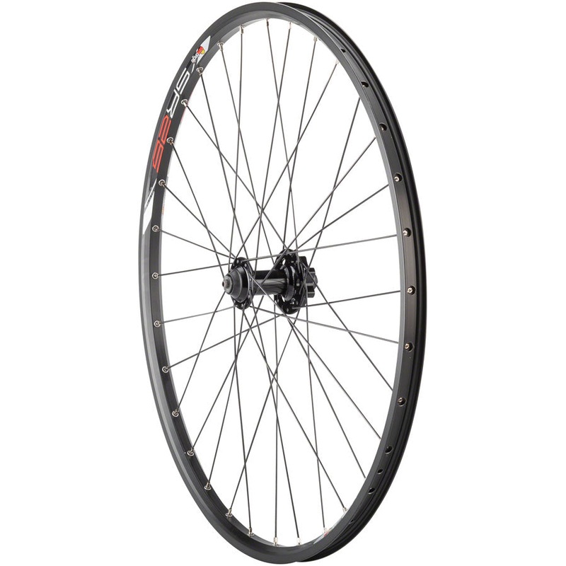 Quality Wheels Value Double Wall Series Disc Front Wheel – 26 QR x 100mm 6-Bolt BLK Clincher 32H