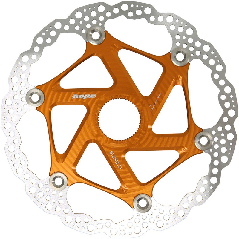 Hope MTB Floating Centre-Lock Disc Brake Rotor – 203mm Center-Lock Orange