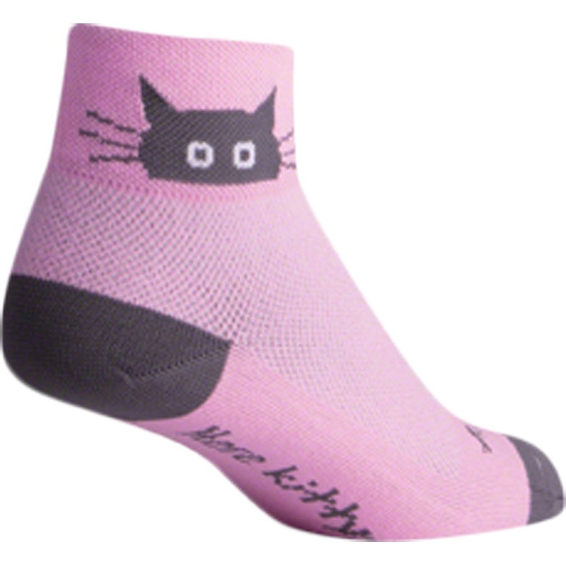 SockGuy Classic Whiskers Socks – 2 Pink Women’s Small/Medium