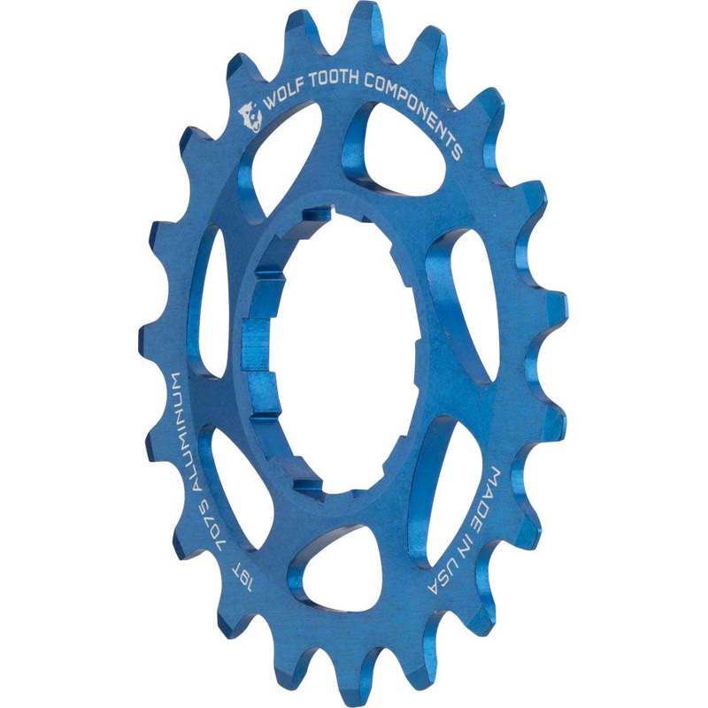 Wolf Tooth Single Speed Aluminum Cog – 19t Compatible with 3/32 Chains Blue