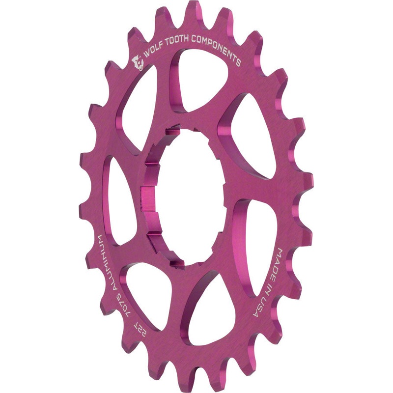 Wolf Tooth Single Speed Aluminum Cog – 22t Compatible 3/32 Chains Purple