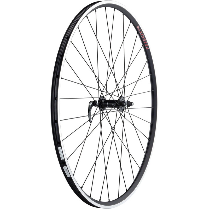 Quality Wheels 105/Velocity A23 Front Wheel – 700 QR x 100mm Rim Brake BLK Tubeless-Ready Clincher 32H