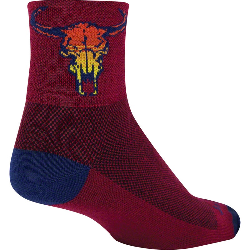 SockGuy Classic Desert Skull Socks – 3 Red Large/X-Large