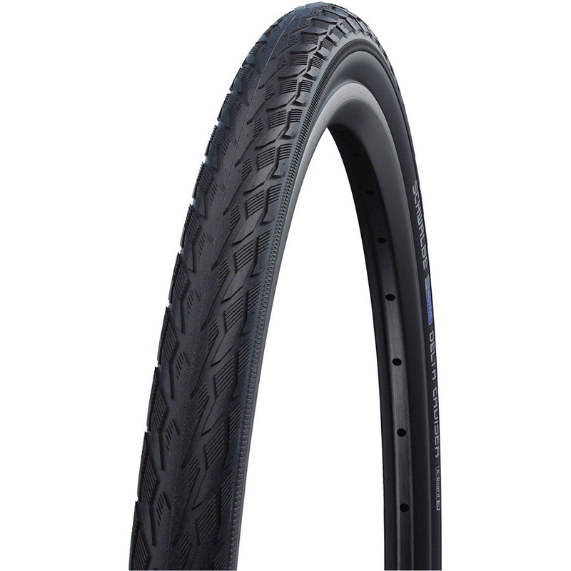 Schwalbe Delta Cruiser Plus Tire – 700 x 32 Clincher Wire BLK/Reflective Active Line PunctureGuard Green Compound E-25