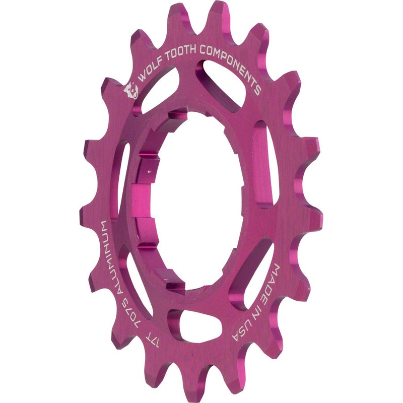 Wolf Tooth Single Speed Aluminum Cog – 17t Compatible 3/32 Chains Purple
