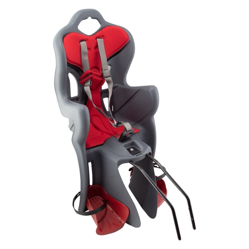 Bellelli B-One Frame Mounted Child Carrier 26`/27.5`/700C Grey/Red Rear Frame Mounted 48.5lbs